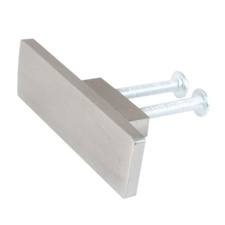 Silver Rectangle Stainless Steel Big Cabinet Knobs